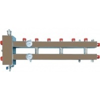 Гидравлический разделитель с коллектором Vieir 3+1 выхода, 70 кВт, нержавеющая сталь, квадрат