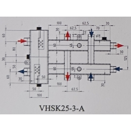 Гидравлический разделитель с коллектором Vieir 3 выхода, 70 кВт, нержавеющая сталь, квадрат