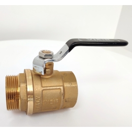 Кран шаровой Vieir 1 1/2"вр х 1 1/2"нр латунь, полнопроходной, стальная рукоятка черная