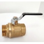 Кран шаровой Vieir 1 1/2"вр х 1 1/2"нр латунь, полнопроходной, стальная рукоятка черная