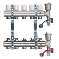 Коллекторная группа на  5 выходов Vieir VR114 без расходомеров, без кранов, латунь