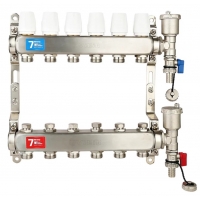Коллекторная группа на  6 выходов Vieir VR115 без расходомеров, без кранов, сталь нержавеющая