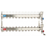 Коллекторная группа на 12 выходов Vieir VR115 без расходомеров, без кранов, сталь нержавеющая