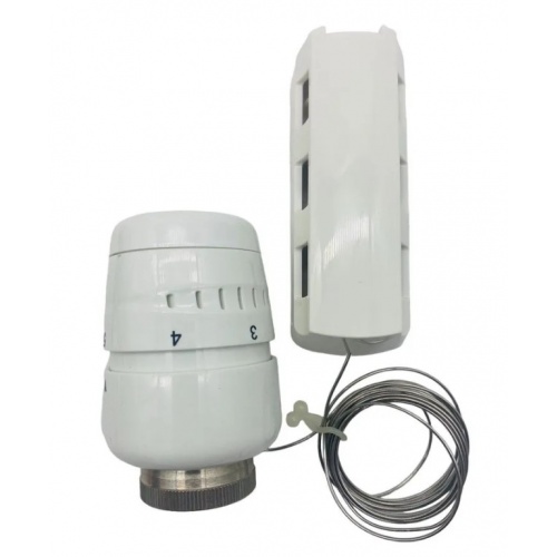 Головка термостатическая жидкостная Vieir с выносным настенным датчиком, 6-28С, М30х1,5, белая купить в интернет магазине Санрай73
