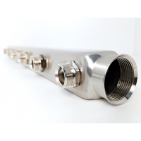 Коллектор на 3 выхода Vieir VR118 1 1/4" с межосевым расстоянием 100мм, сталь нержавеющая