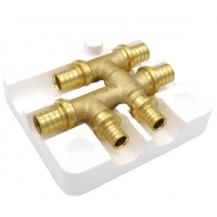 Крестовина одноплоскостная 20мм х 16мм х 16мм Vieir аксиальная в изоляции для сшитого полиэтилена