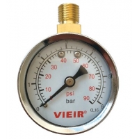 Манометр с верхним подключением Vieir 50мм, 6bar, 1/4", класс 2.5