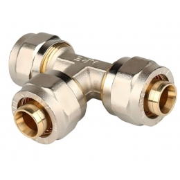 Тройник 16мм х 16мм х 16мм Vieir обжим для металлопластиковых труб