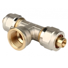 Тройник 16мм х 1/2"вр х 16мм Vieir обжим для металлопластиковых труб