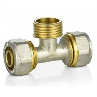 Тройник 20мм х 1/2"нр х 20мм Vieir обжим для металлопластиковых труб