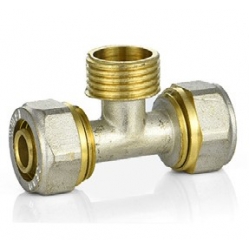 Тройник 16мм х 1/2"нр х 16мм Vieir обжим для металлопластиковых труб