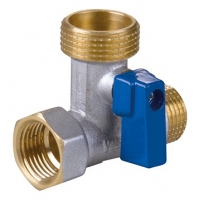 Кран шаровой трехпроходной 1/2"ВР х 3/4"НР х 1/2"НР Vieir для стиральных машин, матовый