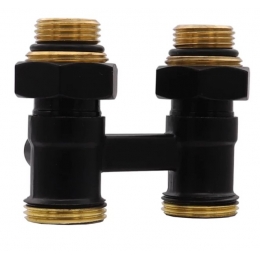 Узел нижнего подключения радиатора прямой 3/4" Vieir Multiflex черный для двухтрубных систем