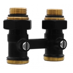 Узел нижнего подключения радиатора прямой 3/4" Vieir Multiflex черный для двухтрубных систем