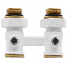 Узел нижнего подключения радиатора прямой 3/4" Vieir Multiflex белый для двухтрубных систем