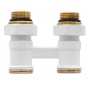 Узел нижнего подключения радиатора прямой 3/4" Vieir Multiflex белый для двухтрубных систем