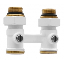 Узел нижнего подключения радиатора прямой 3/4" Vieir Multiflex белый для двухтрубных систем