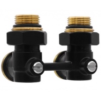 Узел нижнего подключения радиатора угловой 3/4" Vieir Multiflex черный для двухтрубных систем