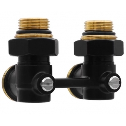 Узел нижнего подключения радиатора угловой 3/4" Vieir Multiflex черный для двухтрубных систем