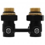 Узел нижнего подключения радиатора угловой 3/4" Vieir Multiflex черный для двухтрубных систем