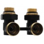 Узел нижнего подключения радиатора угловой 3/4" Vieir Multiflex черный для двухтрубных систем