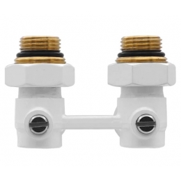 Узел нижнего подключения радиатора угловой 3/4" Vieir Multiflex белый для двухтрубных систем