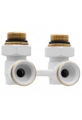 Узел нижнего подключения радиатора угловой 3/4" Vieir Multiflex белый для двухтрубных систем
