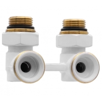 Узел нижнего подключения радиатора угловой 3/4" Vieir Multiflex белый для двухтрубных систем