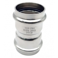 Муфта 18мм х 18мм Vieir пресс раструб-раструб для труб из нержавеющей стали