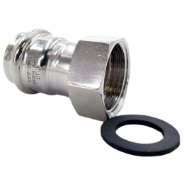 Соединение 15мм х 1/2" Vieir пресс раструб накидная гайка, для труб из нержавеющей стали