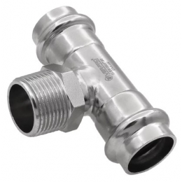 Тройник 15мм х 1/2"нр х 15мм Vieir пресс раструб раструб, для труб из нержавеющей стали