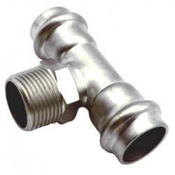 Тройник 15мм х 1/2"нр х 15мм Vieir пресс раструб раструб, для труб из нержавеющей стали