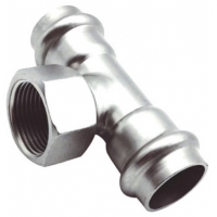 Тройник 35мм х 1"вр х 35мм Vieir пресс раструб раструб, для труб из нержавеющей стали