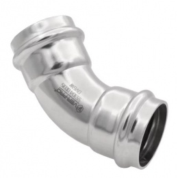 Угольник 18мм х 18мм 45° Vieir пресс раструб-раструб для труб из нержавеющей стали