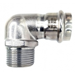 Угольник 18мм х 1/2"нр 90° Vieir пресс раструб для труб из нержавеющей стали