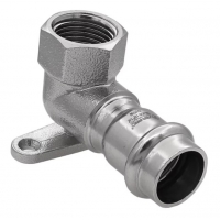 Угольник 22мм х 1/2"вр 90° Vieir пресс раструб с креплением, для труб из нержавеющей стали