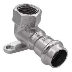 Угольник 18мм х 1/2"вр 90° Vieir пресс раструб с креплением, для труб из нержавеющей стали