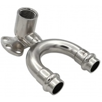 Водорозетка проточная 15мм х 1/2"вр Vieir пресс раструб для труб из нержавеющей стали