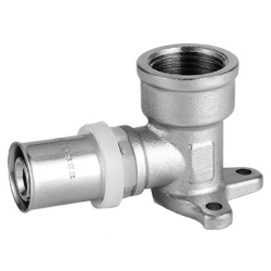 Угольник 16мм х 1/2"вр Vieir пресс, настенный с креплением, для металлопластиковых труб