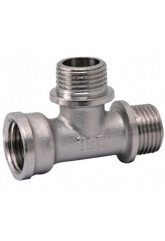 Тройник 3/4"вр х 3/4"нр х 3/4"нр Vieir никелированный латунный
