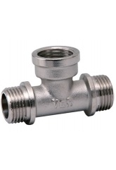 Тройник 3/4"нр х 3/4"вр х 3/4"нр Vieir никелированный латунный