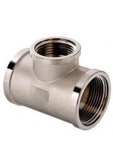 Тройник 1 1/4"вр х 1"вр х 1 1/4"вр Vieir переходной никелированный латунный