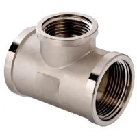 Тройник 1"вр х 3/4"вр х 1"вр Vieir переходной никелированный латунный
