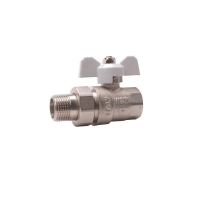 Кран шаровой со сгоном 1/2"ВР/НР Vieir прямой бабочка белая