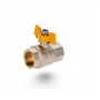 Кран газовый 3/4"ВР/ВР Vieir VRQ210 полнопроходной, бабочка желтая