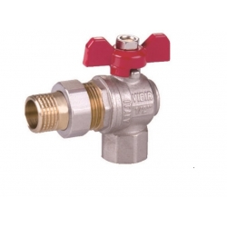 Кран шаровой со сгоном 1/2"ВР/НР Vieir угловой бабочка красная