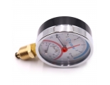 Термоманометр радиальный Vieir 80мм, 10bar, 120°C, 1/2", с автоматическим запорным клапаном