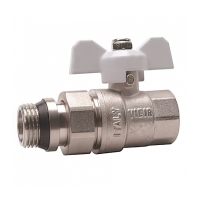 Кран шаровой со сгоном 1"ВР/НР Vieir прямой EPDM бабочка белая