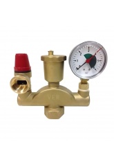 Группа безопасности 1" Vieir 3bar c воздухоотводчиком, предохранительным клапаном и манометром