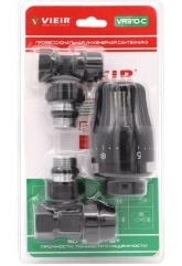 Комплект терморегулирующий угловой 1/2" Vieir черный